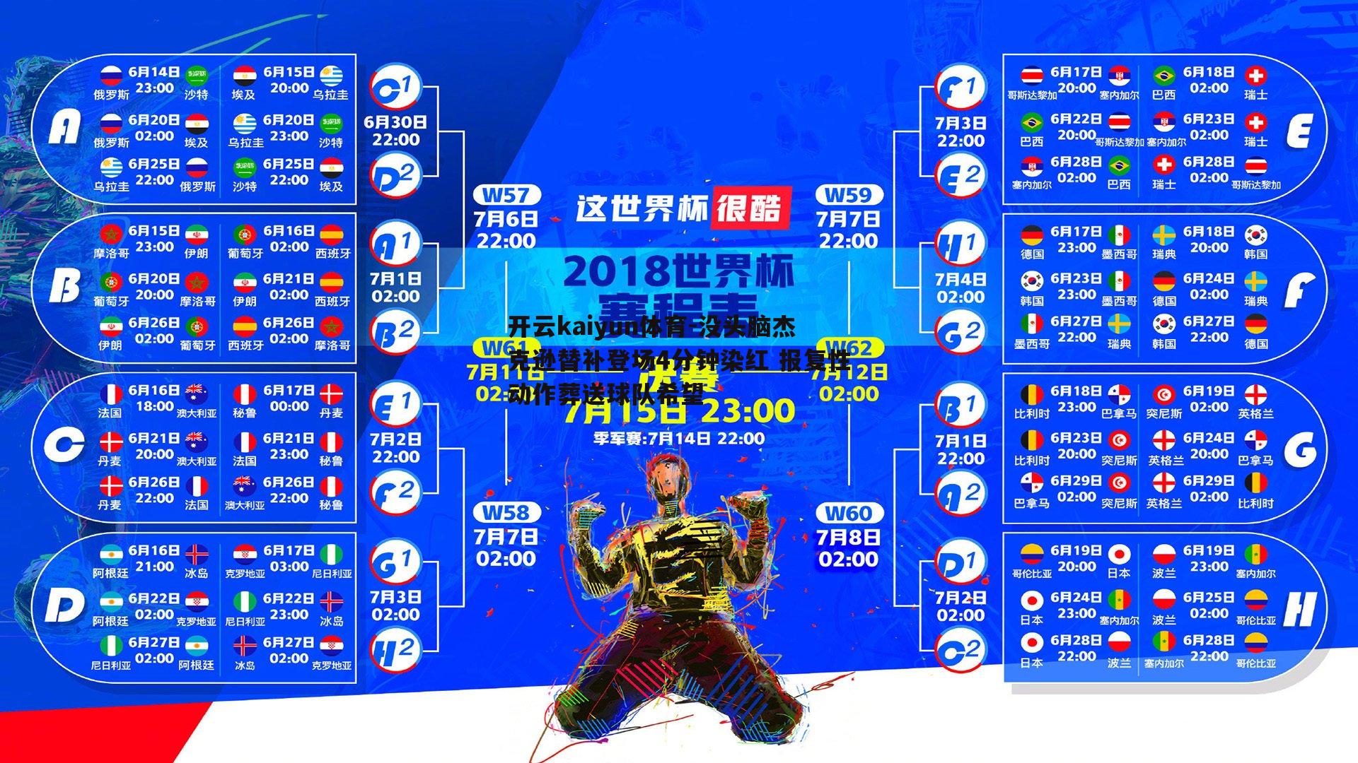 没头脑杰克逊替补登场4分钟染红 报复性动作葬送球队希望